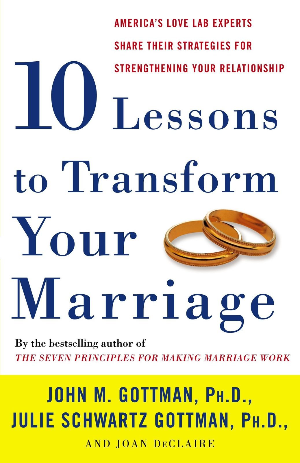 Ten Lessons to Transform Your Marriage: America's Love Lab Experts Share Their Strategies for Strengthening Your Relationship By John M. Gottman, Joan DeClaire,Julie Schwartz Gottman